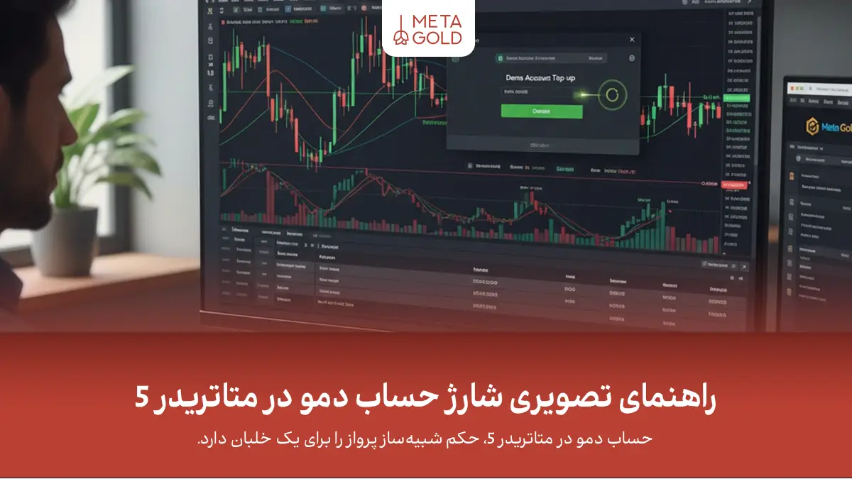 راهنمای تصویری شارژ حساب دمو در متاتریدر 5