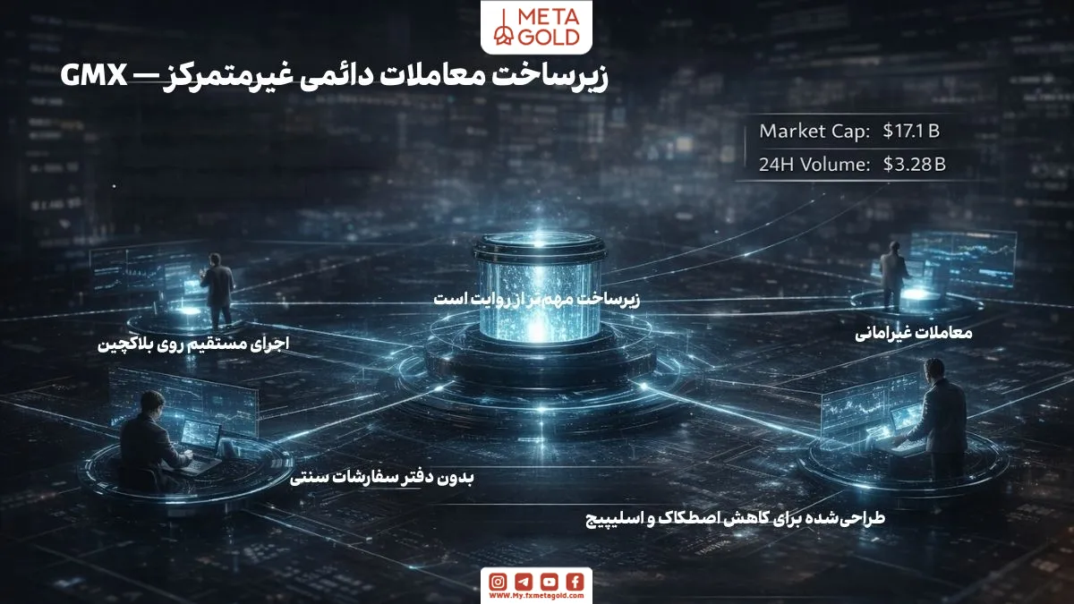 GMX یک پلتفرم معاملات مشتقه غیرمتمرکز است که با هدف حذف واسطه‌ها و کاهش اصطکاک در معاملات اهرمی طراحی شده است.