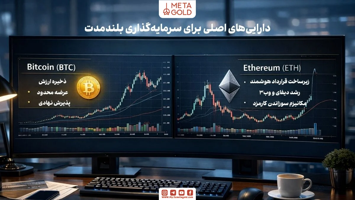 بیت‌کوین و اتریوم به‌عنوان گزینه‌های اصلی سرمایه‌گذاری بلندمدت با فاندامنتال قوی و پذیرش گسترده