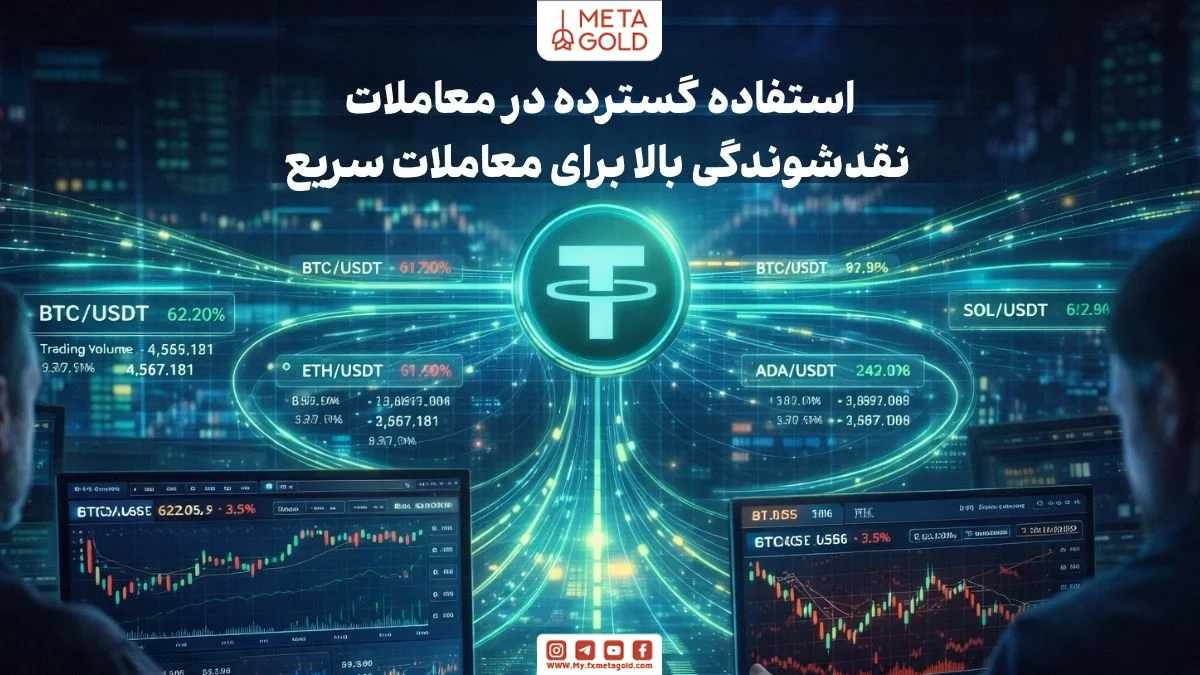 نمایی از حجم بالای معاملات تتر در صرافی‌های ارز دیجیتال و نقدشوندگی بالا