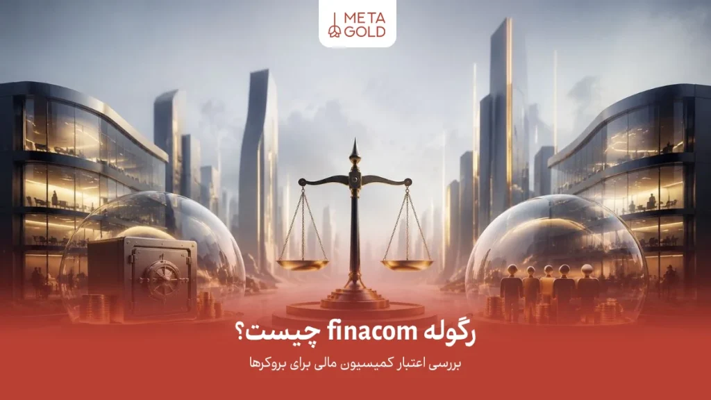 حمایت و داوری مالی سرمایه‌گذاران تحت نهاد خصوصی FINACOM، با ساختمان‌های مدرن و دفاتر محافظت‌شده، ترازو در مرکز نشان‌دهنده عدالت مالی، مسیرهای امن و حس اطمینان سرمایه‌گذاری