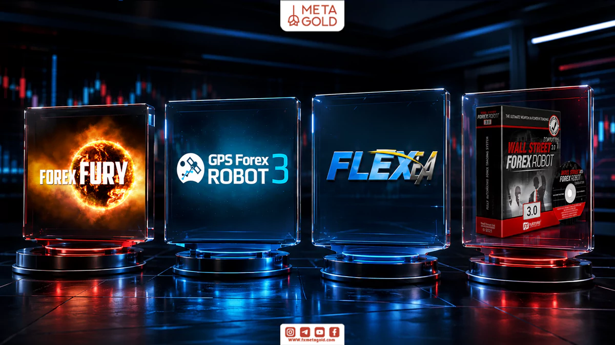 بهترین ربات‌های معامله‌گر فارکس پولی شامل Forex Fury GPS Forex Robot 3 Forex Flex EA WallStreet Forex Robot 3.0