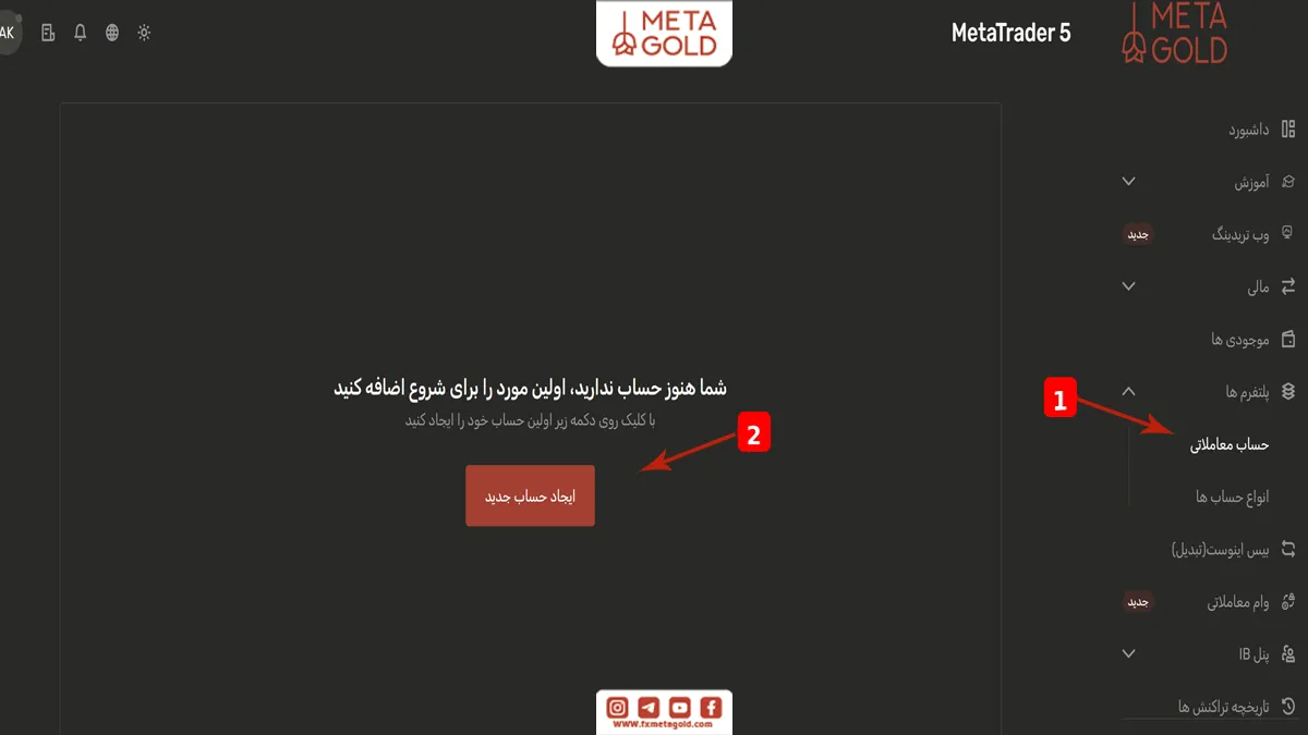 ایجاد حساب معاملات در حساب فارکس