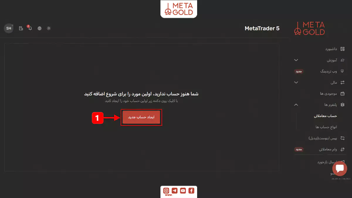 تنظیم ارز پایه، نوع حساب و اهرم معاملاتی هنگام افتتاح حساب استاندارد فارکس در متاگلد