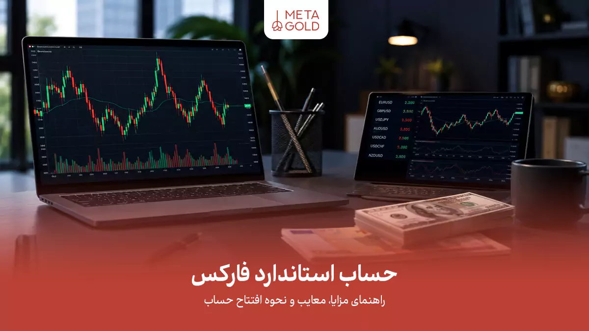 تصویر مفهومی حساب استاندارد فارکس برای معامله با حجم استاندارد و مدیریت سرمایه
